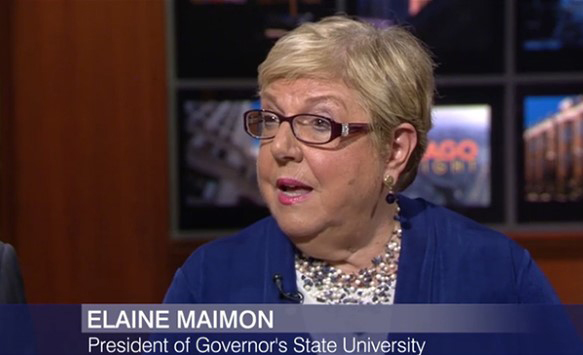Screenshot of President Maimon on Chicago Tonight