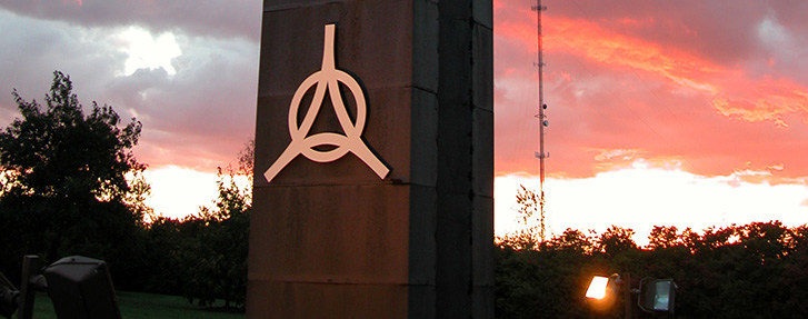 Governors State Triad Monument at Sunset