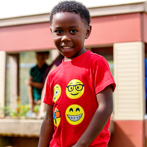 Child smiling on the playground