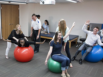 Physical Therapy Session with balance balls