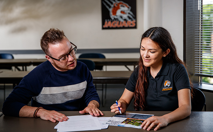 Academic advisor assisting a student Academic advisor assisting a student