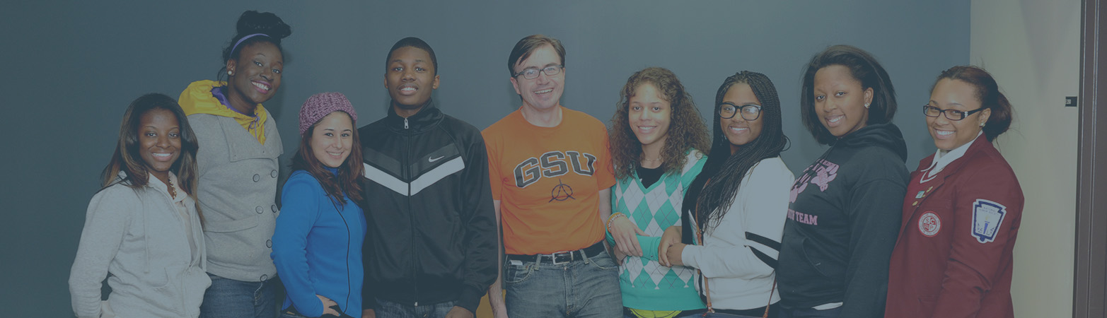 Honors College members huddled together for photo