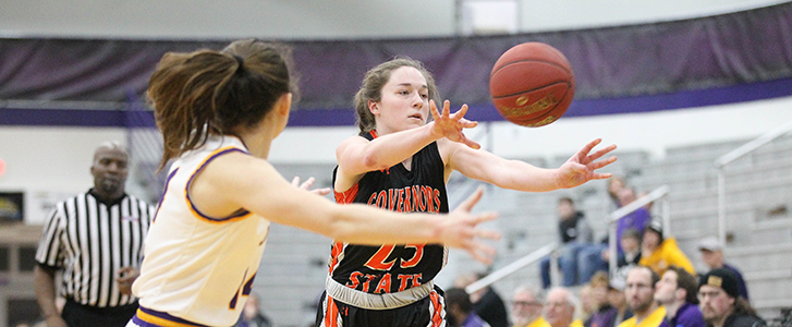 Student athlete passing basketball