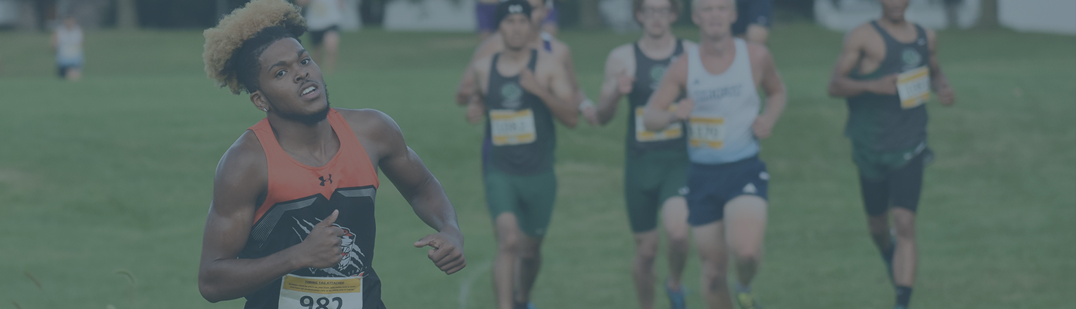 Student athlete running during a cross country competition