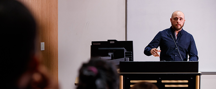 Student giving speech