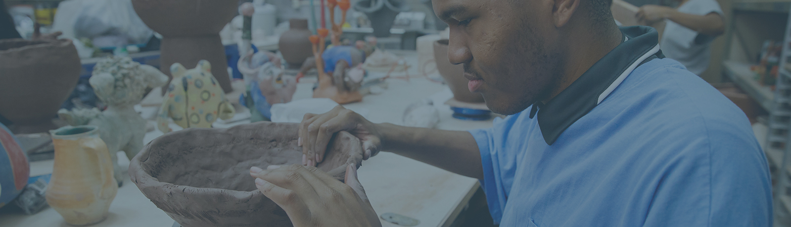 Student sculpting