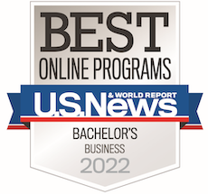 US News and World Report Badge - 2022 Best Online Programs - Bachelor's Business