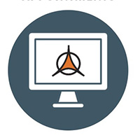 Desktop monitor graphic with GSU triad logo on the screen
