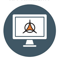 Desktop monitor graphic with GSU triad logo on the screen Desktop monitor graphic with GSU triad logo on the screen