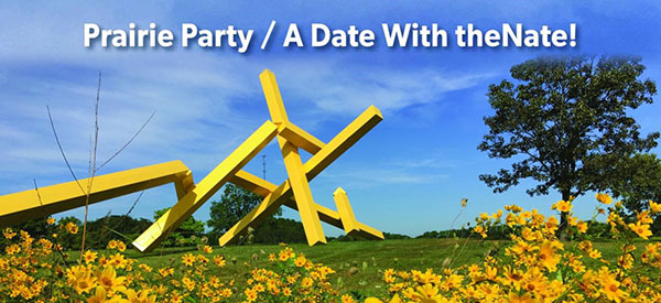 Prairie Party "French Fries' Sculpture with yellow daisies