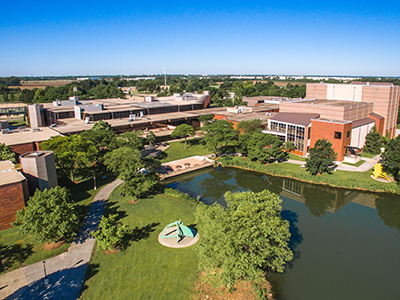 Aerial view of campus