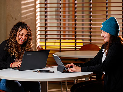 2 students in library