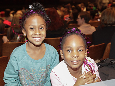 Two happy audience members at the Nutcracker performance