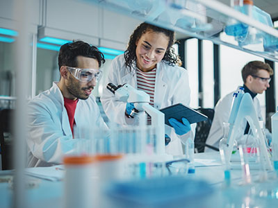 STEM students in science lab
