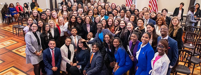 GSU Public Administration Student Marquis Parks at capital with Kamala Harris