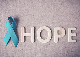 Hope and blue sexual abuse survivor ribbon