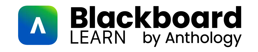Blackboard Learn text with Anthology logo