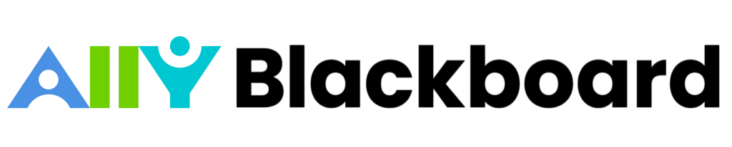The word Ally in multiple colors and the word Blackboard in black