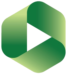 Panopto Logo - green ribbon in shape of a play button