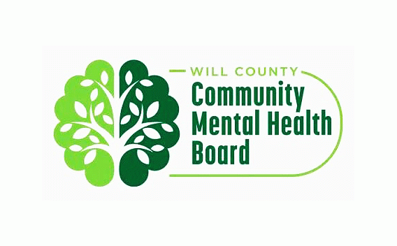 Logo: Will County Community Mental Health Board, featuring a green tree graphic.
