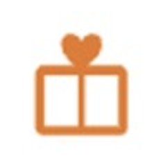 Orange outline of a gift box