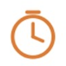 Orange outline clock icon