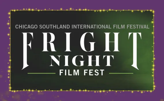Logo: Fright Night Film Fest for Chicago Southland International Film Festival, with green glow.