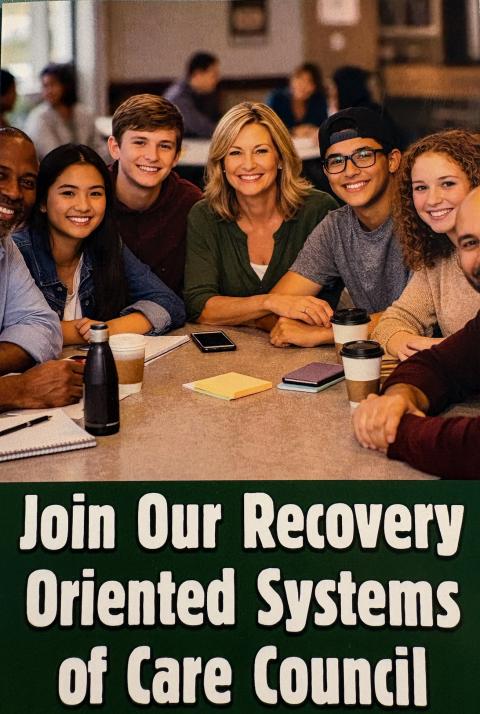 Image with diverse group of people meeting and smiling.