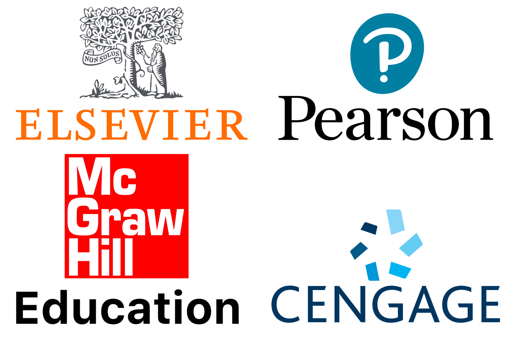 Elsevier McGraw-Hill Pearson Cengage Logos