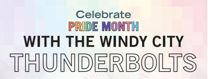 A promotional graphic for a Pride Scholarship Fundraiser in partnership with the Windy City Thunderbolts. The graphic reads Celebrate Pride Month with the Windy City Thunderbolts. A promotional graphic for a Pride Scholarship Fundraiser in partnership with the Windy City Thunderbolts. The graphic reads Celebrate Pride Month with the Windy City Thunderbolts.