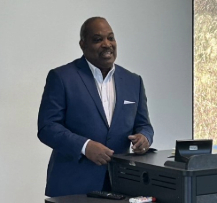Person talking at a podium